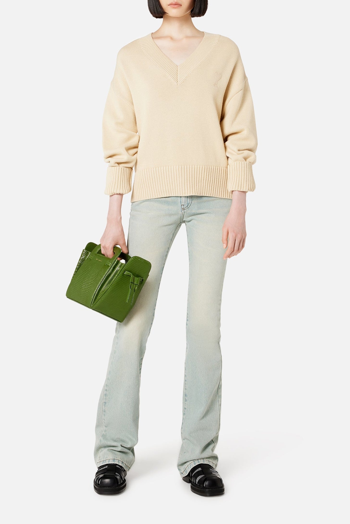Pantalon bootcut en denim - Bleached Blue