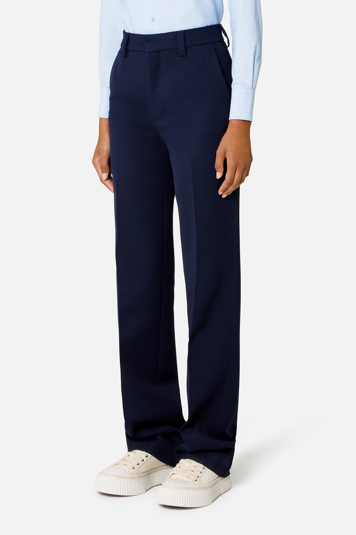 Pantalon droit en laine - Nautic Blue