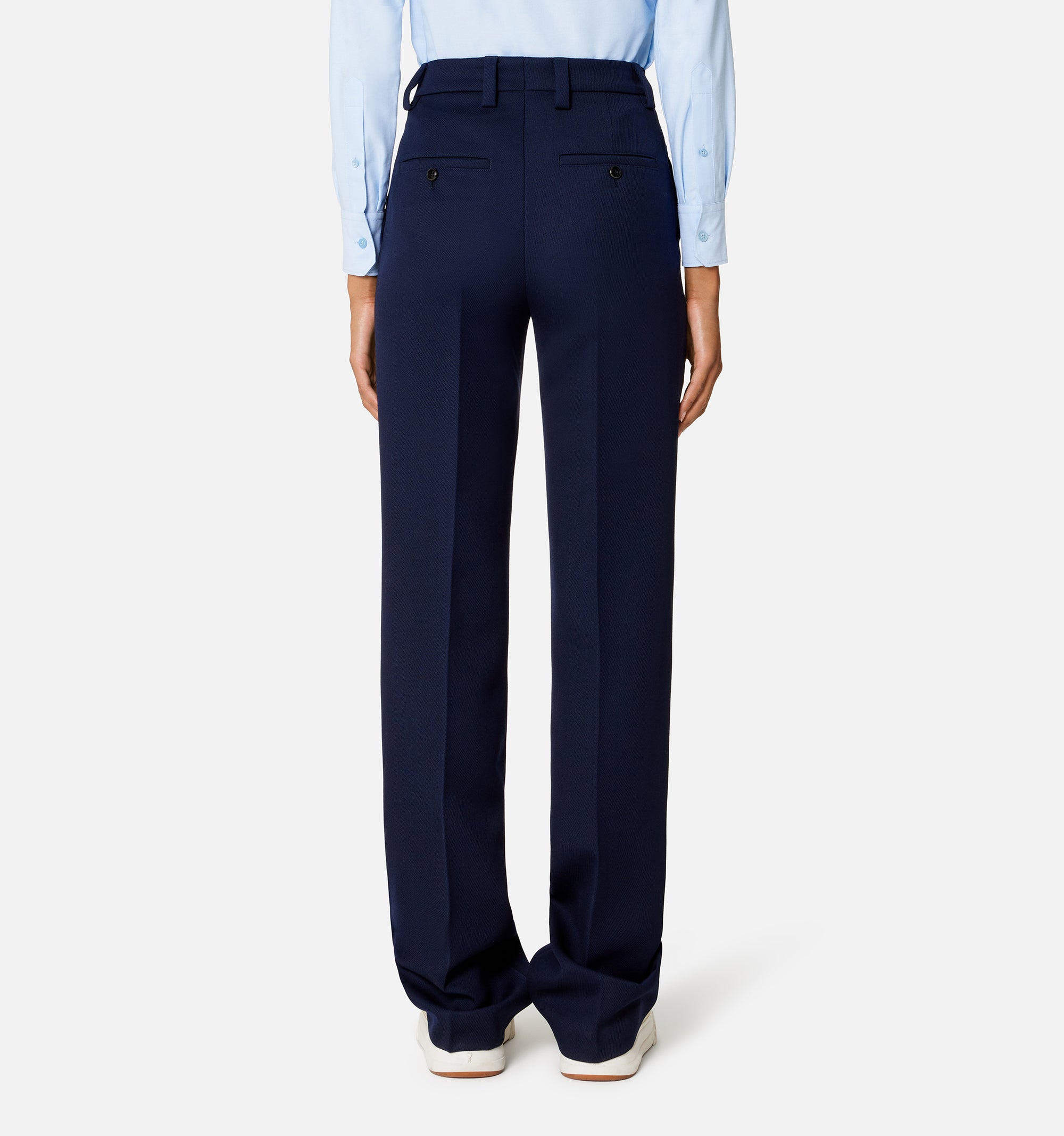 Pantalon droit en laine - Nautic Blue