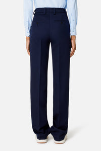 Pantalon droit en laine - Nautic Blue