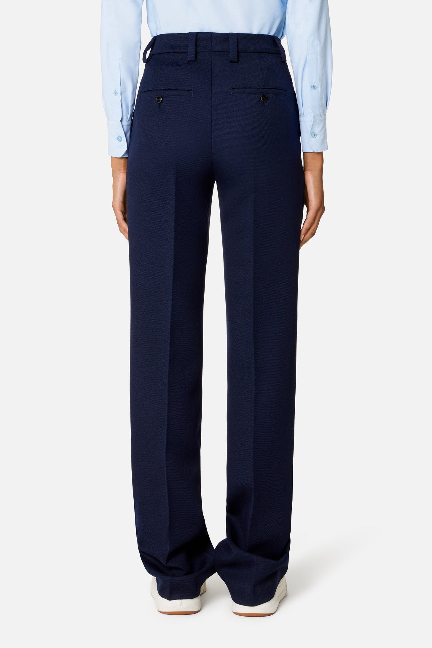 Pantalon droit en laine - Nautic Blue