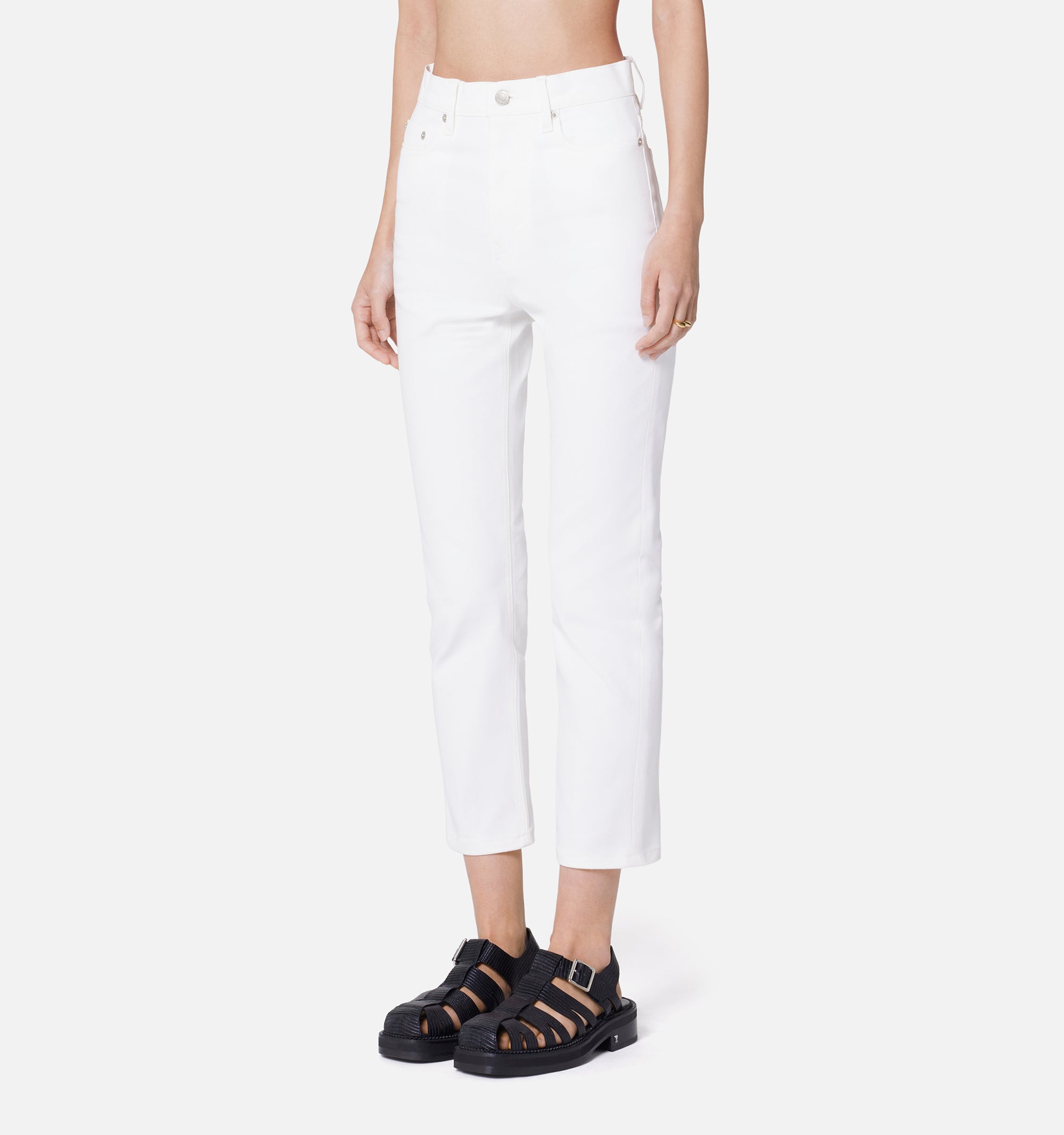 Pantalon slim à poches en denim - Natural White