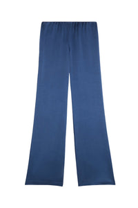 Pantalon evasé en soie mélangée - Nautic Blue