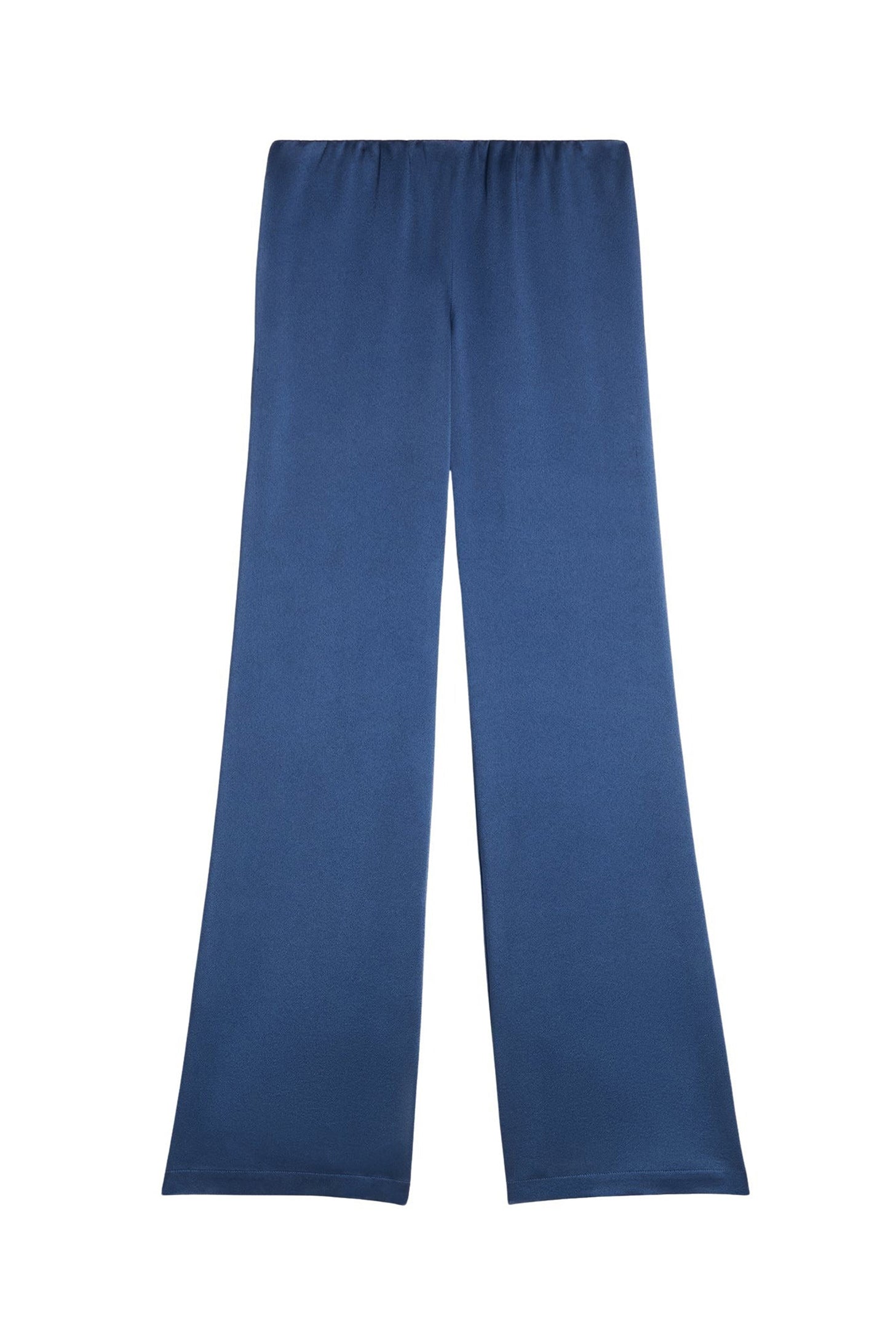 Pantalon evasé en soie mélangée - Nautic Blue