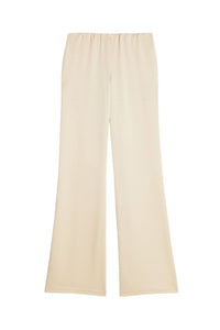 Flared silk blend trousers - Vanilla