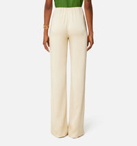 Pantalon evasé en soie mélangée - Vanilla