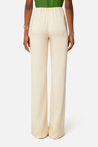 Flared silk blend trousers - Vanilla