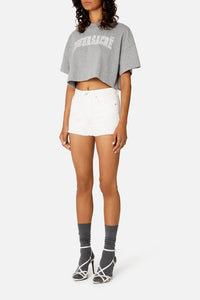 T-shirt court Cœur Sacré brodé - Heather Grey