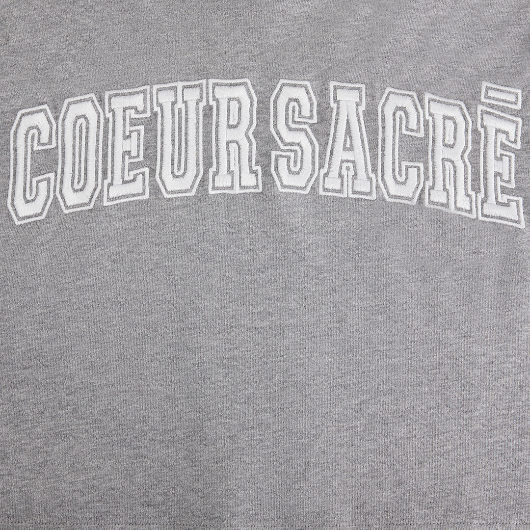 T-shirt court Cœur Sacré brodé - Heather Grey