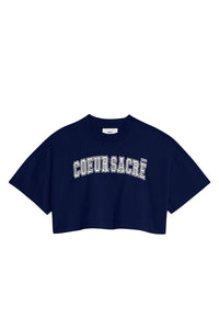 T-shirt court Cœur Sacré brodé - Nautic Blue