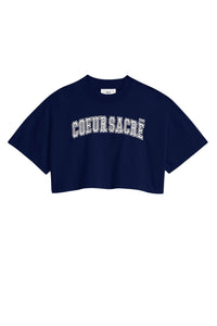 T-shirt court Cœur Sacré brodé - Nautic Blue