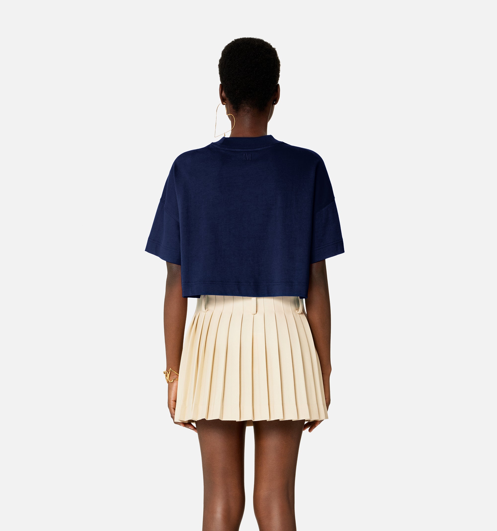 T-shirt court Cœur Sacré brodé - Nautic Blue