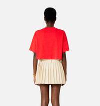 T-shirt court Cœur Sacré brodé - Scarlet Red