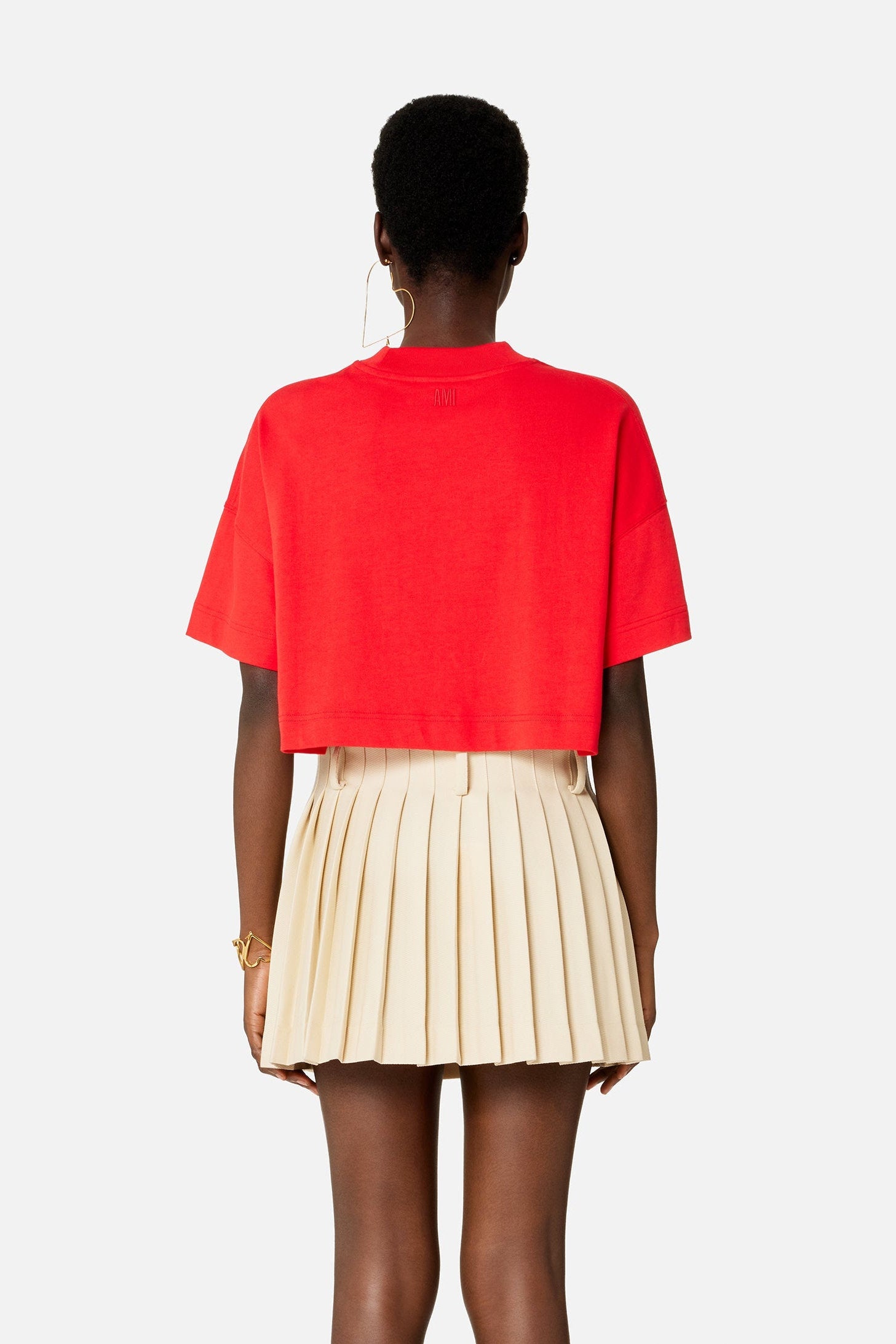 T-shirt court Cœur Sacré brodé - Scarlet Red