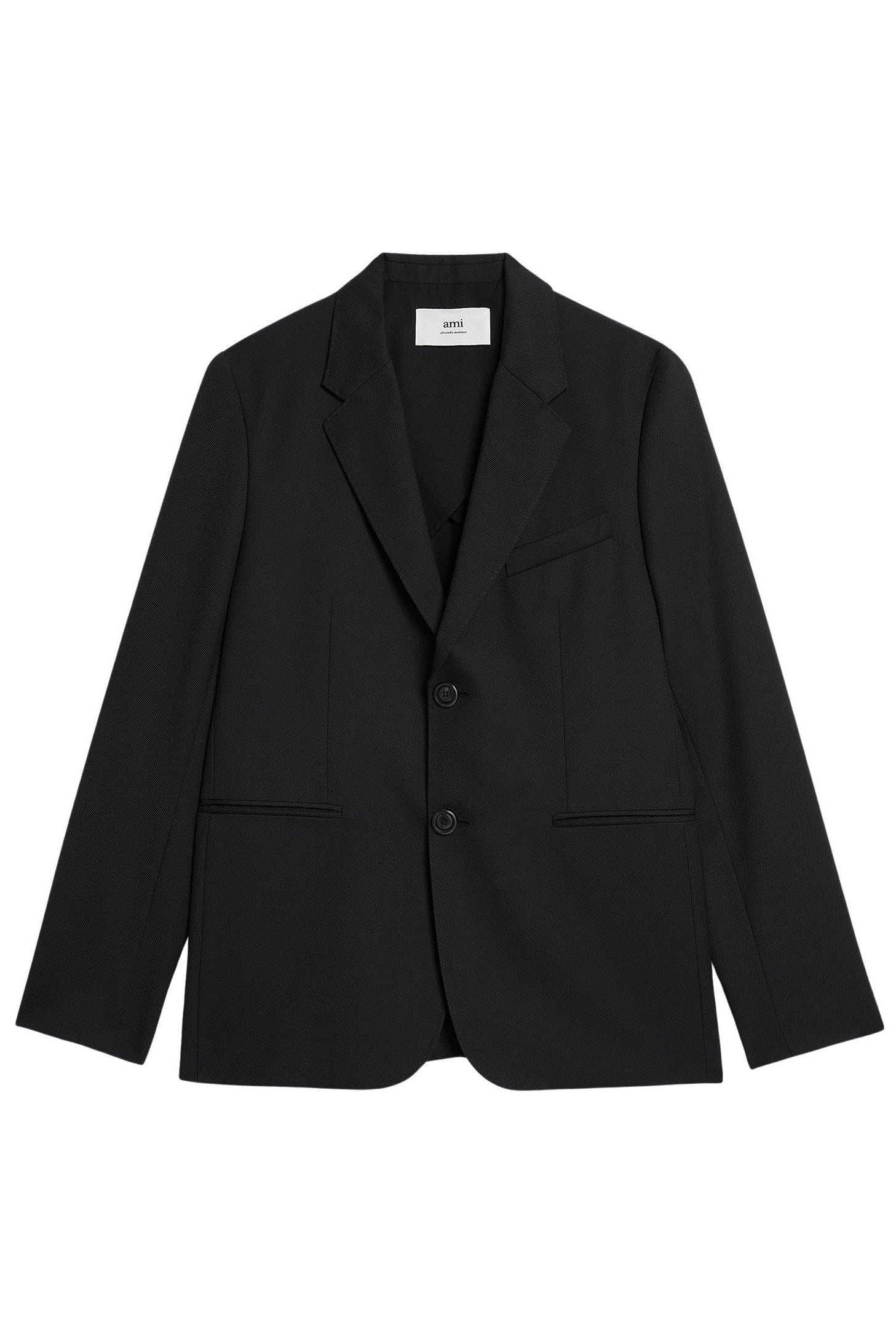 Blazer à boutons en laine mélangée - Black