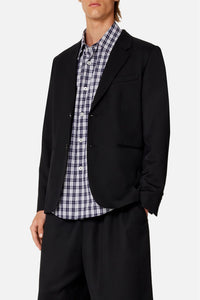 Blazer à boutons en laine mélangée - Black