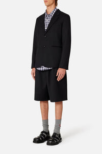 Blazer à boutons en laine mélangée - Black