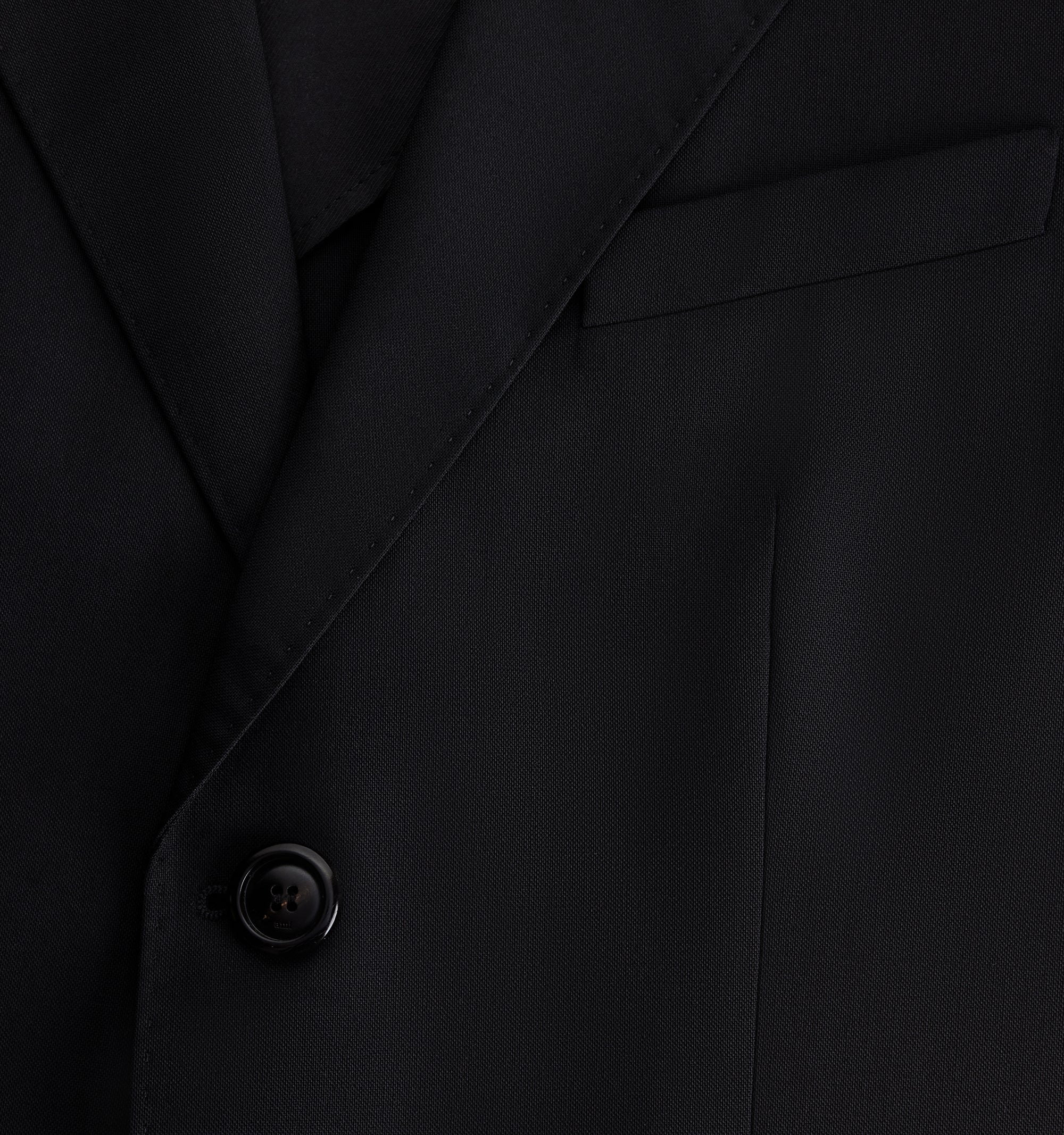 Blazer à boutons en laine mélangée - Black