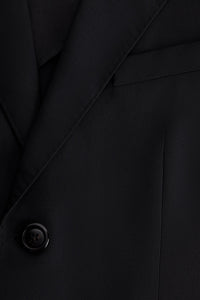 Blazer à boutons en laine mélangée - Black