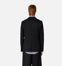 Blazer à boutons en laine mélangée - Black