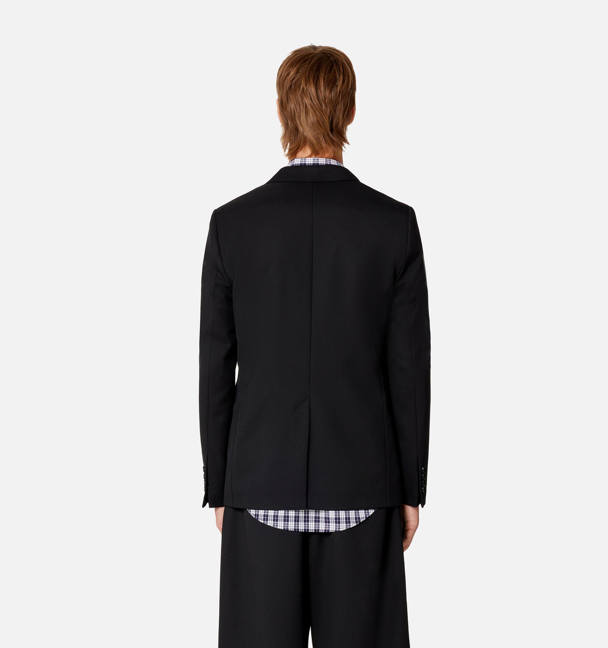Blazer à boutons en laine mélangée - Black