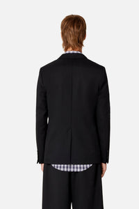 Blazer à boutons en laine mélangée - Black
