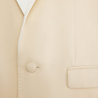 Blazer à col satiné en laine - Vanilla