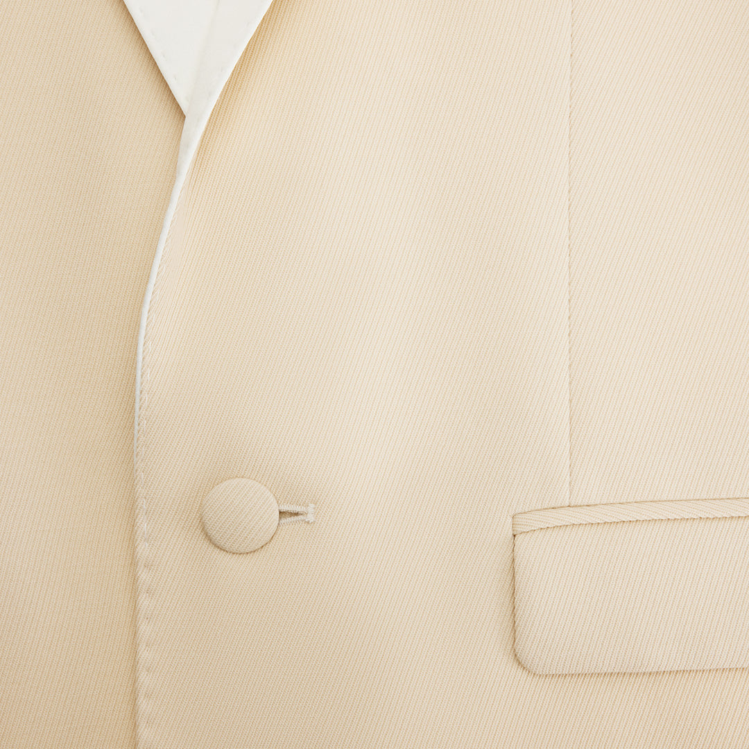 Blazer à col satiné en laine - Vanilla
