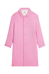 Manteau à coupe droite en laine - Candy Pink