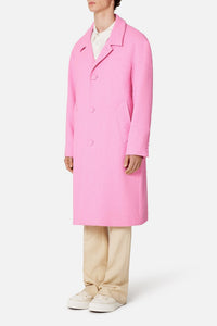 Manteau à coupe droite en laine - Candy Pink