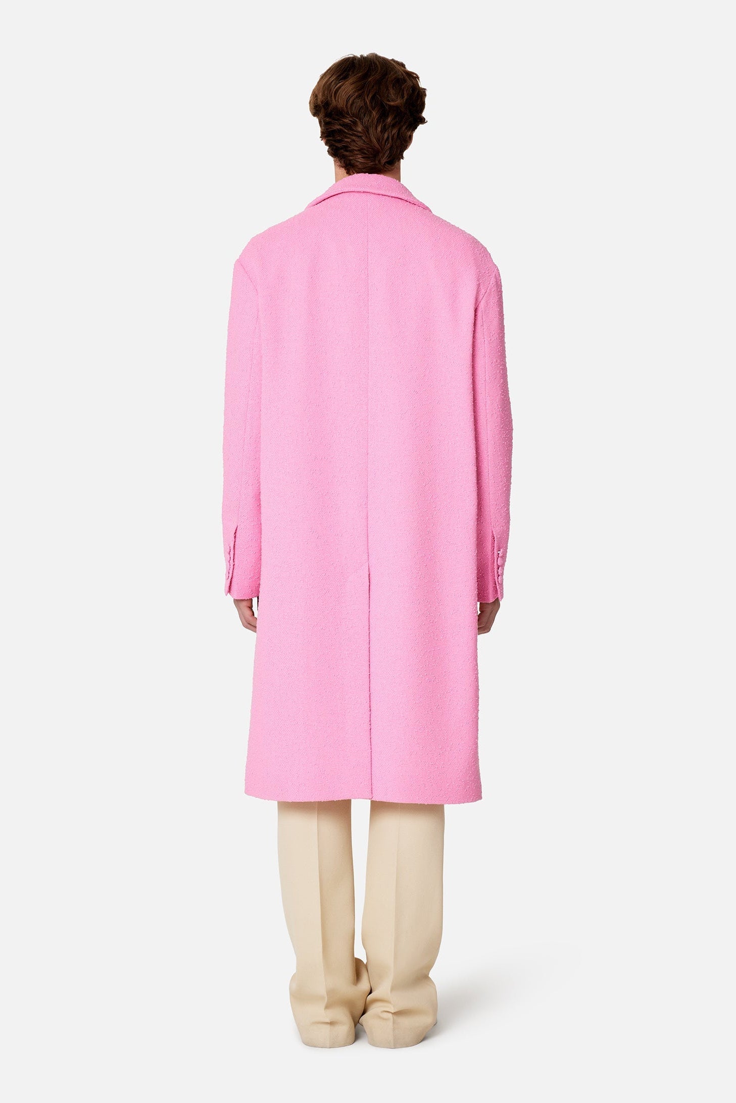Manteau à coupe droite en laine - Candy Pink