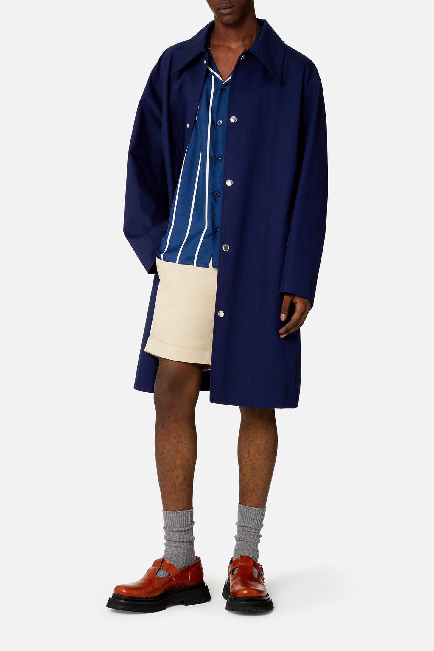 Manteau déperlant à boutons - Nautic Blue