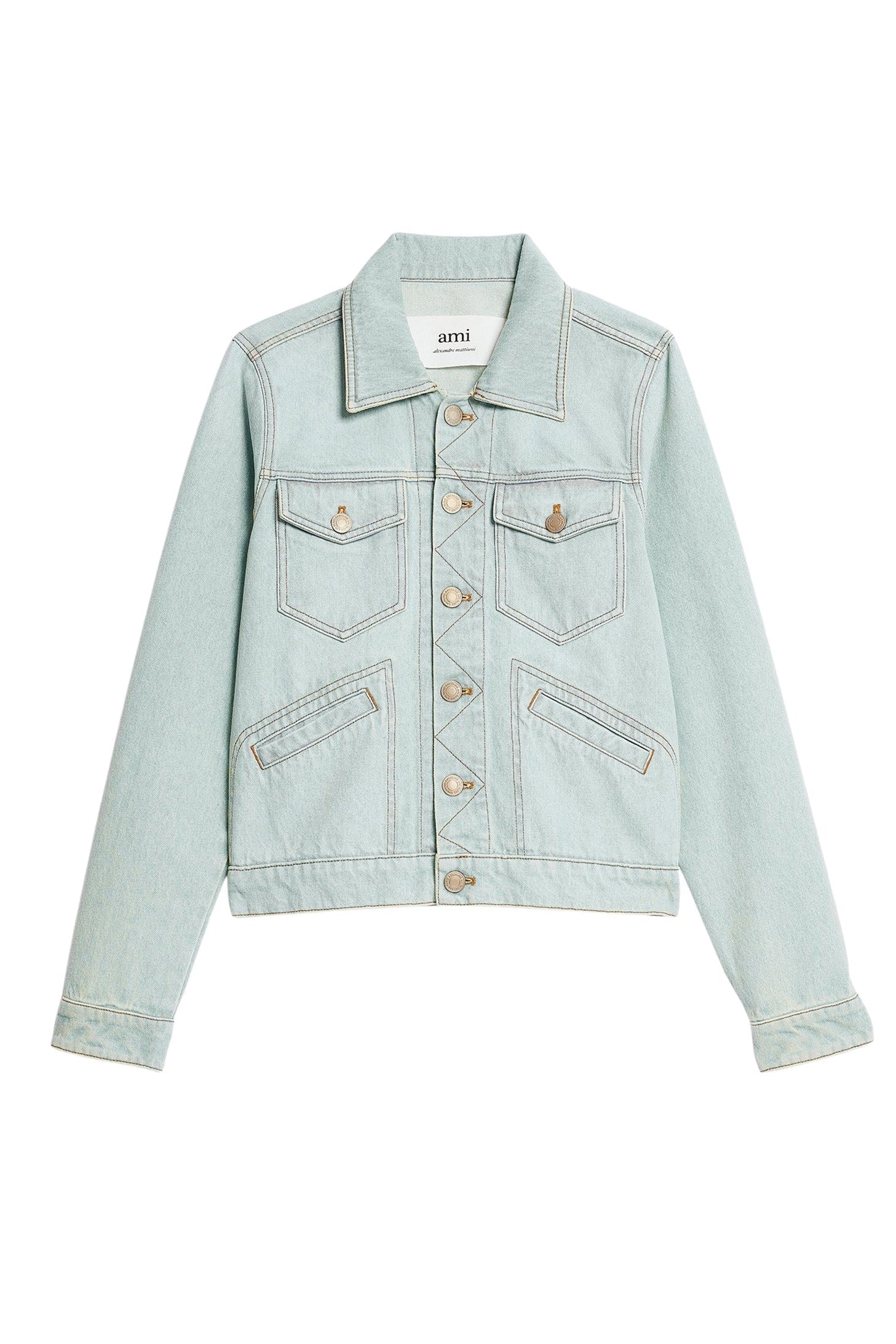 Veste avec poches à rabats en denim - Bleached Blue