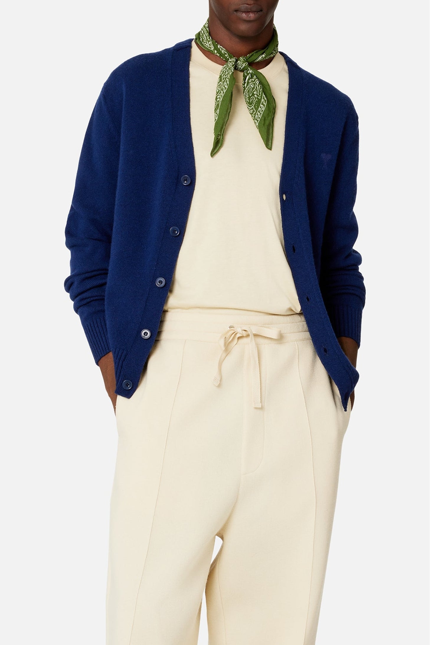 Cardigan Ami de Cœur ton sur ton en laine - Nautic Blue