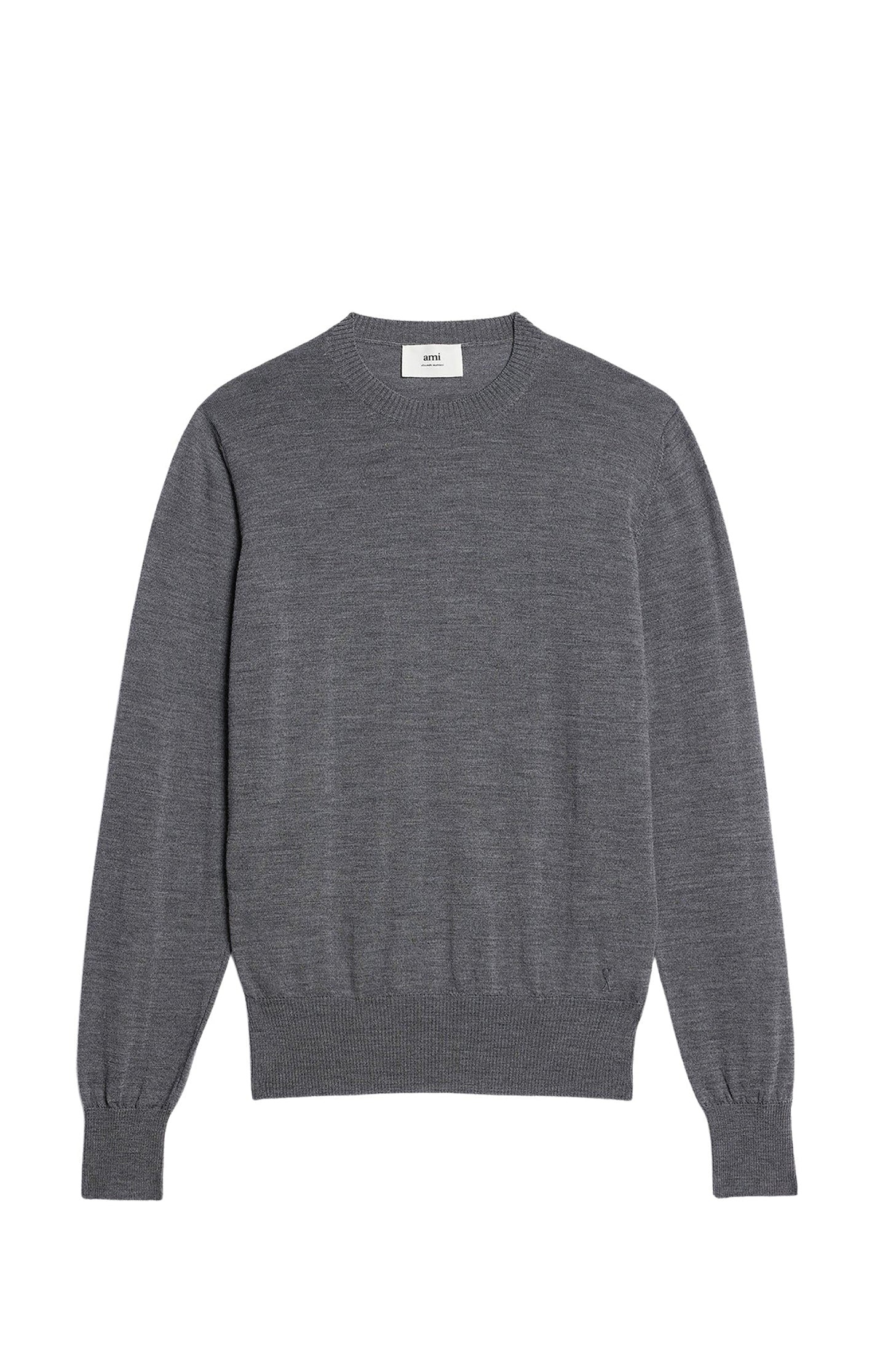 Pull Ami de Cœur avec broderie ton sur ton en laine - Heather Grey