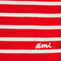 Pull sans manches à rayures en laine - Scarlet Red & Natural White