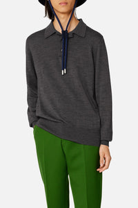 Pull Ami de Cœur boutonné en laine - Heather Grey
