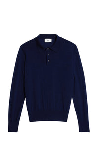 Pull Ami de Cœur boutonné en laine - Nautic Blue
