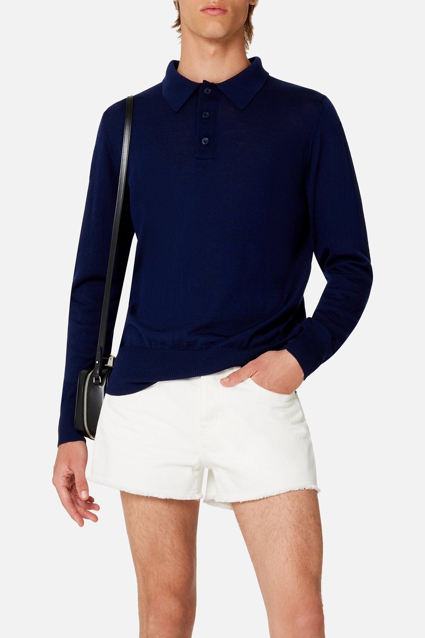 Pull Ami de Cœur boutonné en laine - Nautic Blue