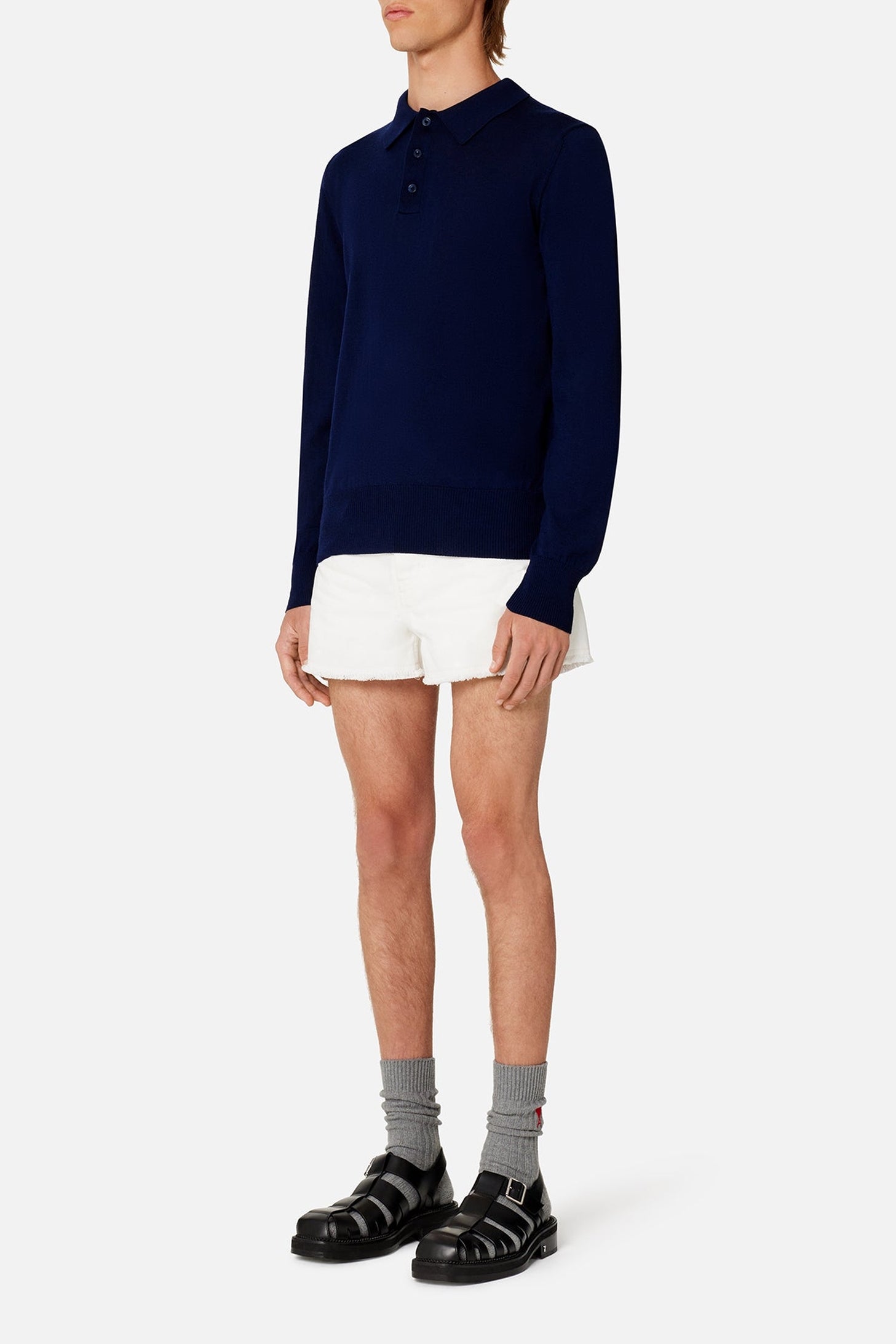Pull Ami de Cœur boutonné en laine - Nautic Blue