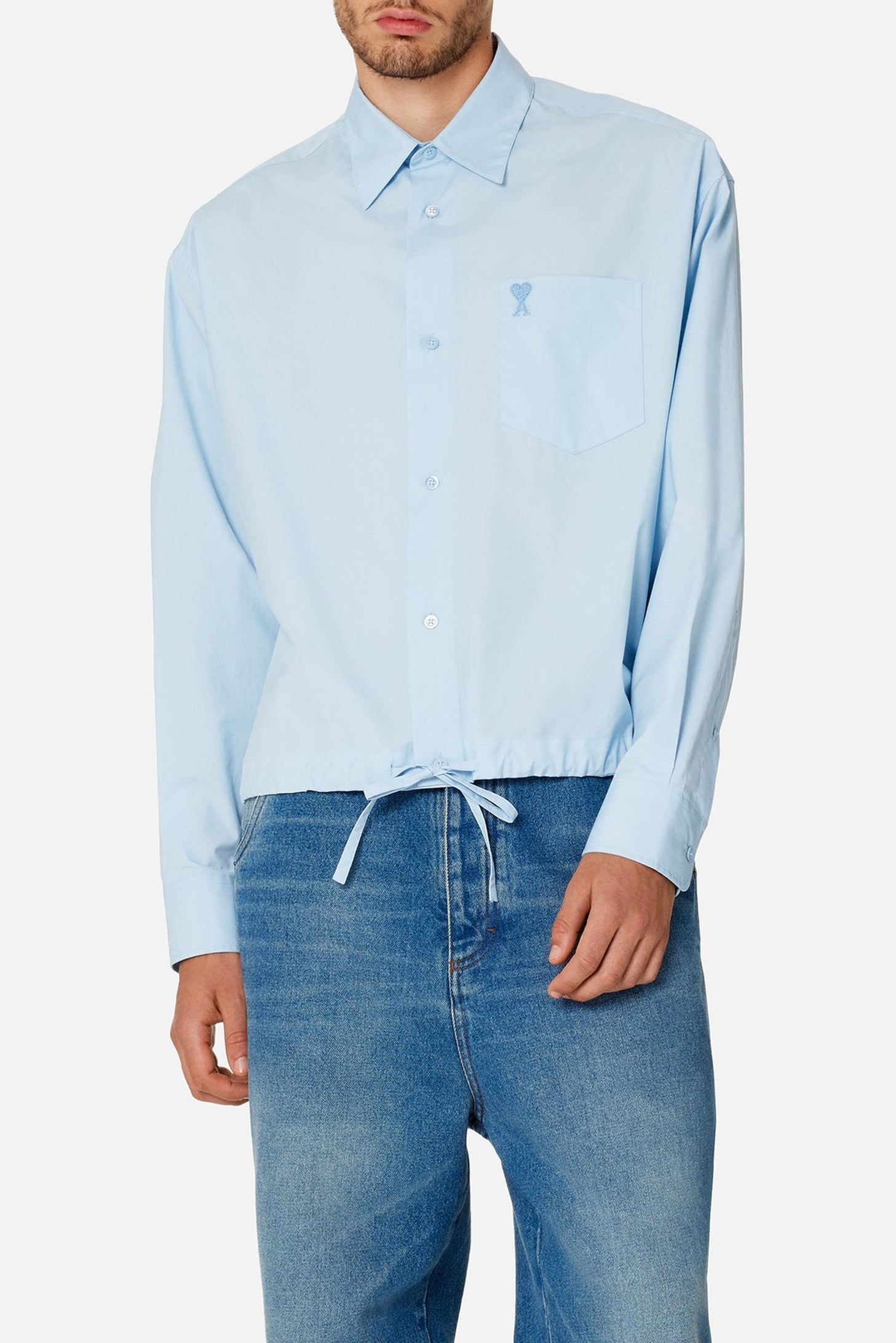 Chemise avec ourlet à cordon - Sky Blue