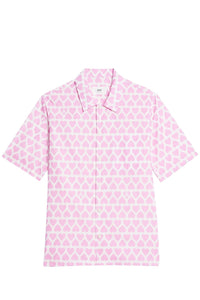 Chemise à manches courtes et col requin - Candy Pink & Natural White