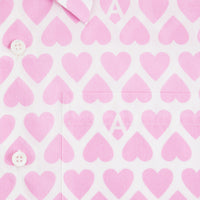 Chemise à manches courtes et col requin - Candy Pink & Natural White