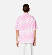 Chemise à manches courtes et col requin - Candy Pink & Natural White