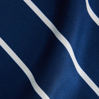 Chemise à manches courtes et col requin en soie - Nautic Blue & Natural White