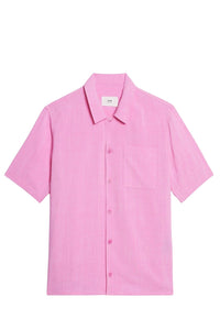 Chemise à manches courtes et col requin - Candy Pink