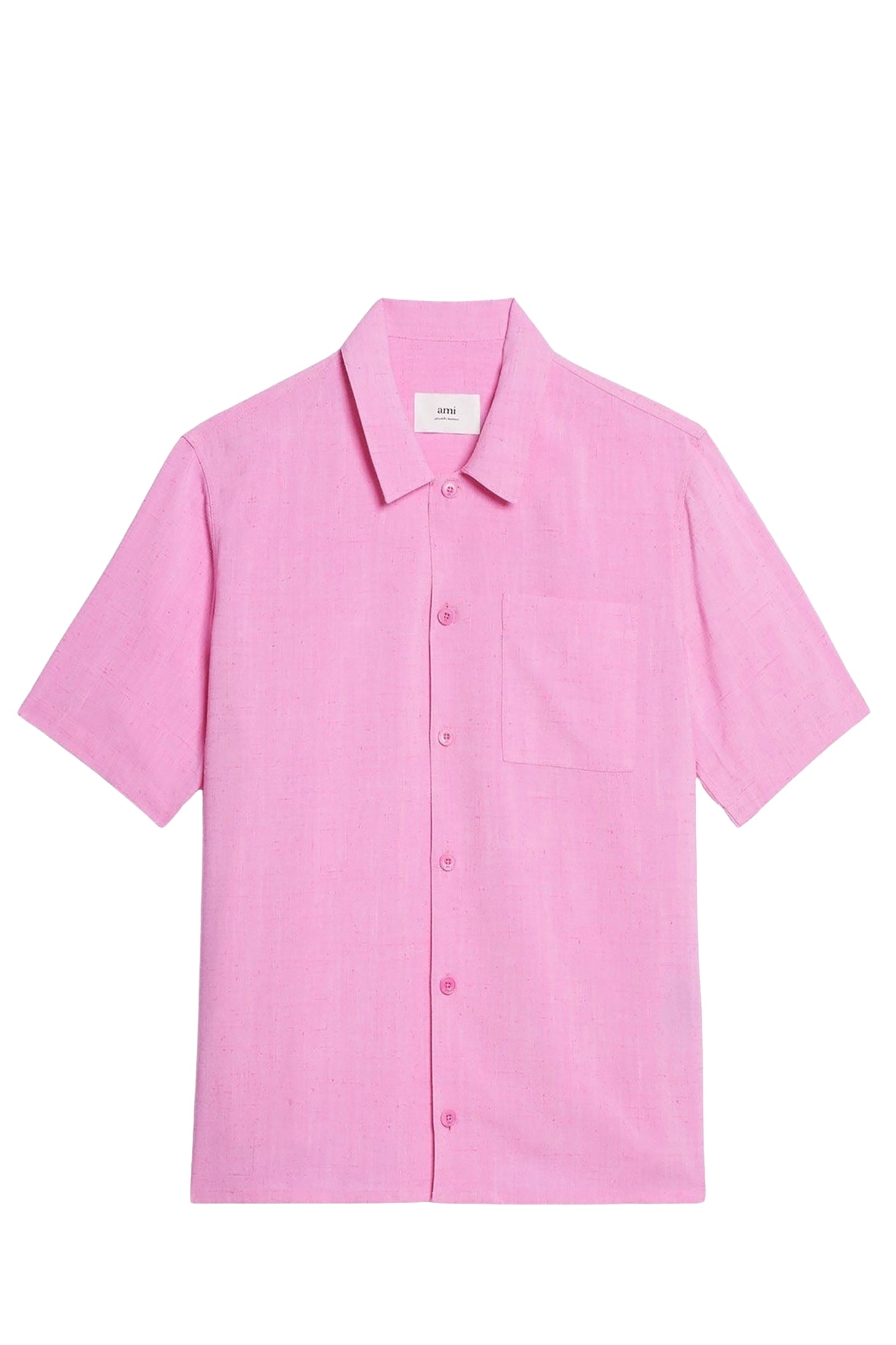 Chemise à manches courtes et col requin - Candy Pink