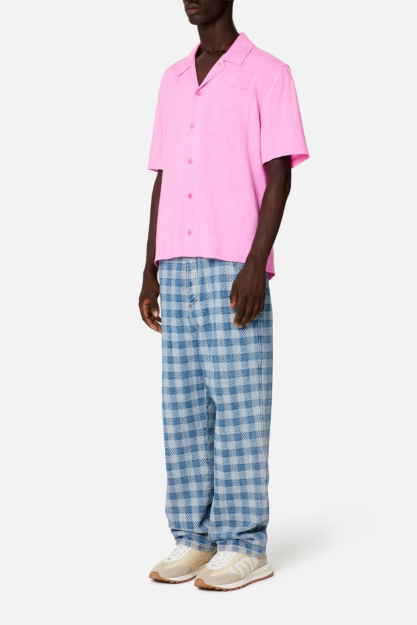 Chemise à manches courtes et col requin - Candy Pink