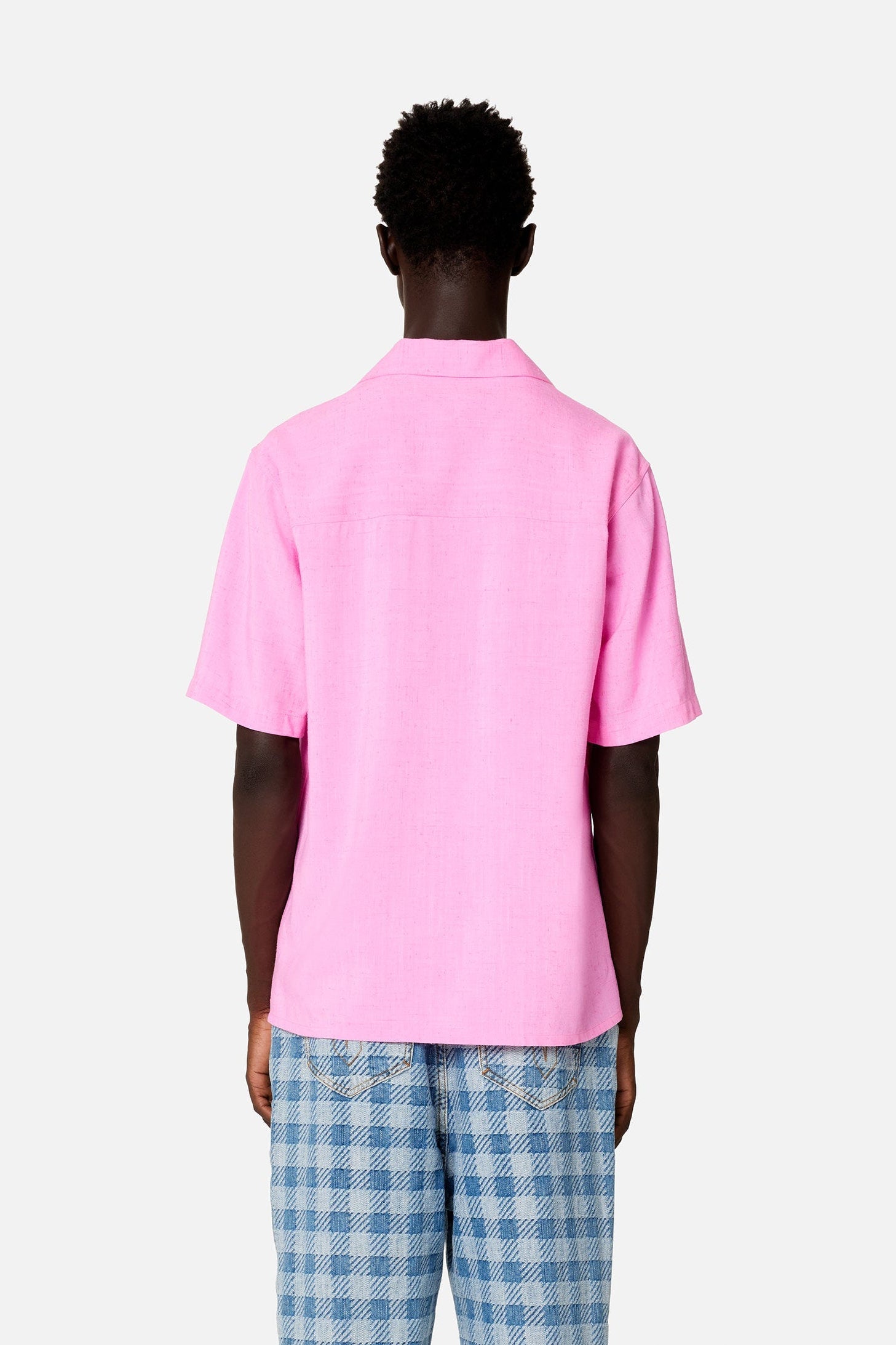 Chemise à manches courtes et col requin - Candy Pink