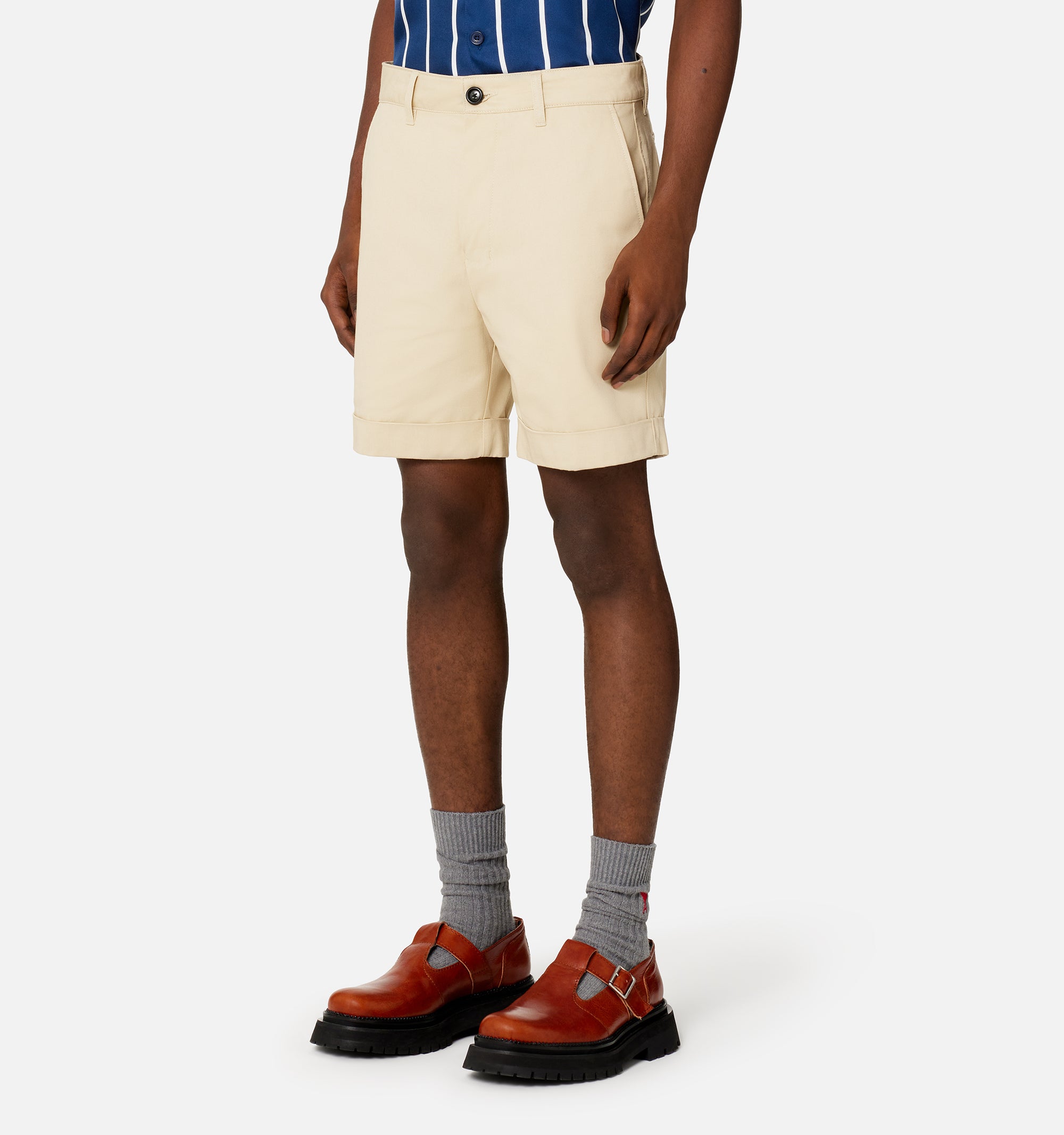 Bermuda chino à fermeture boutonnée - Vanilla